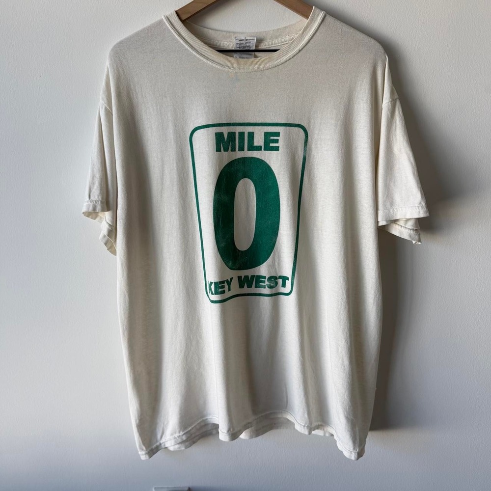 Vintage Key West Mile 0 Graphic Tee Cream